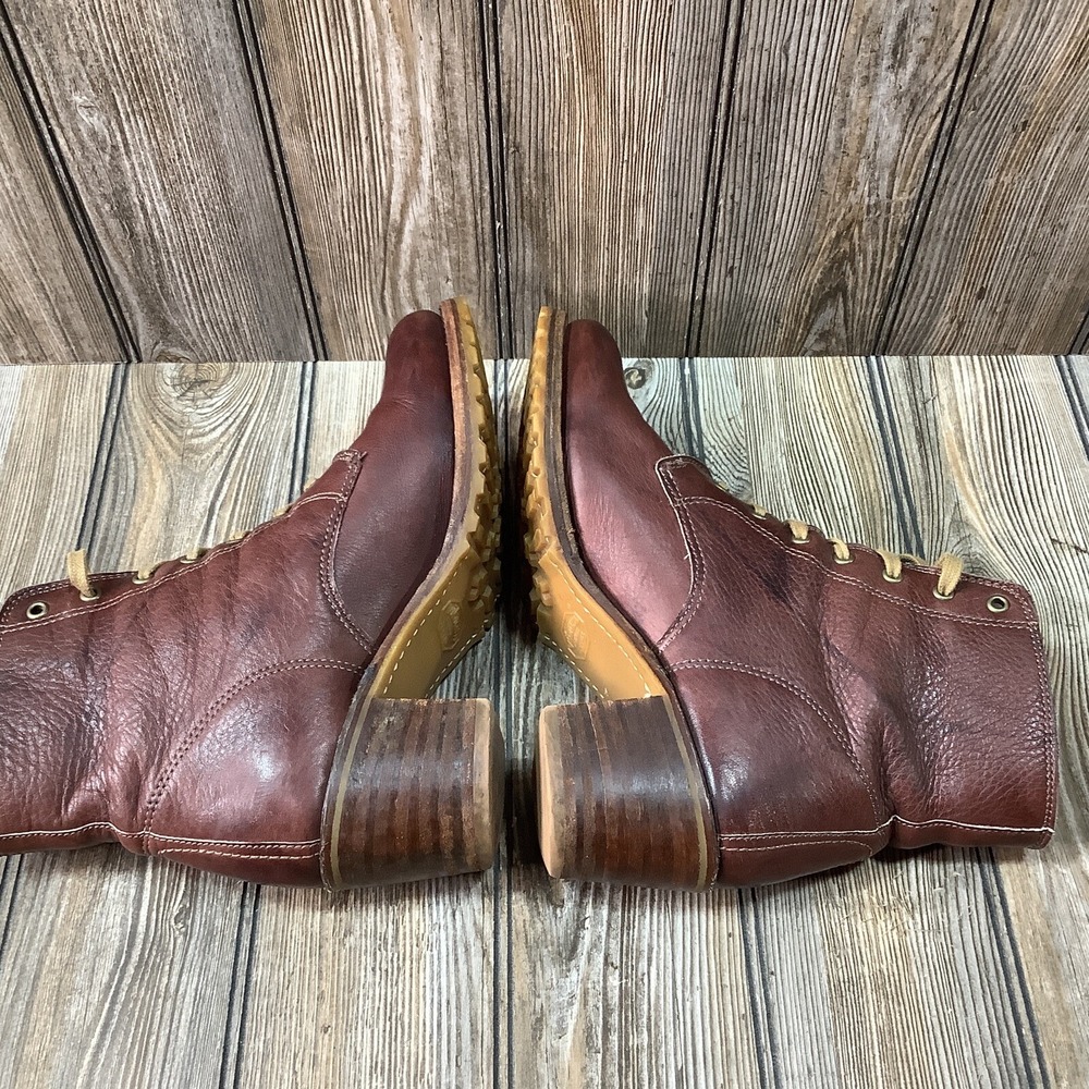 RARE Frye Sabrina 6G Boots Womens Lace Up Brown Marbled Combat Vintage Size 10 M - Picture 6 of 14